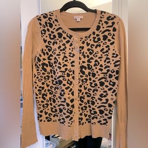 A camel cheetah print cardigan size S